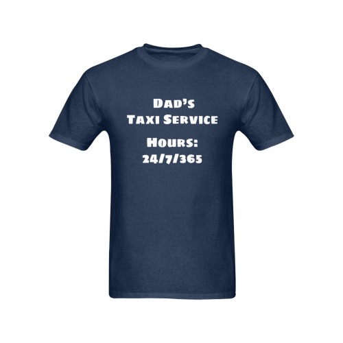 Dad's Taxi (White) Men's T-Shirt in USA Size (Two Sides Printing)