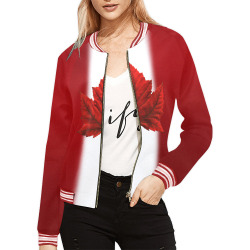 Canada FlagTeam Jackets All Over Print Bomber Jacket for Women (Model H21)