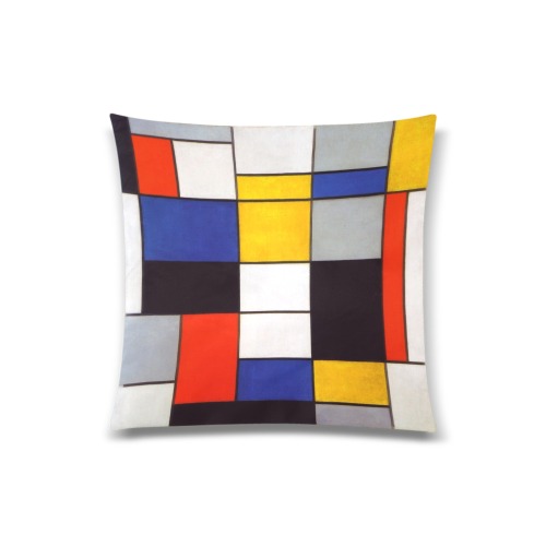Composition A by Piet Mondrian Custom Zippered Pillow Case 20"x20"(Twin Sides)