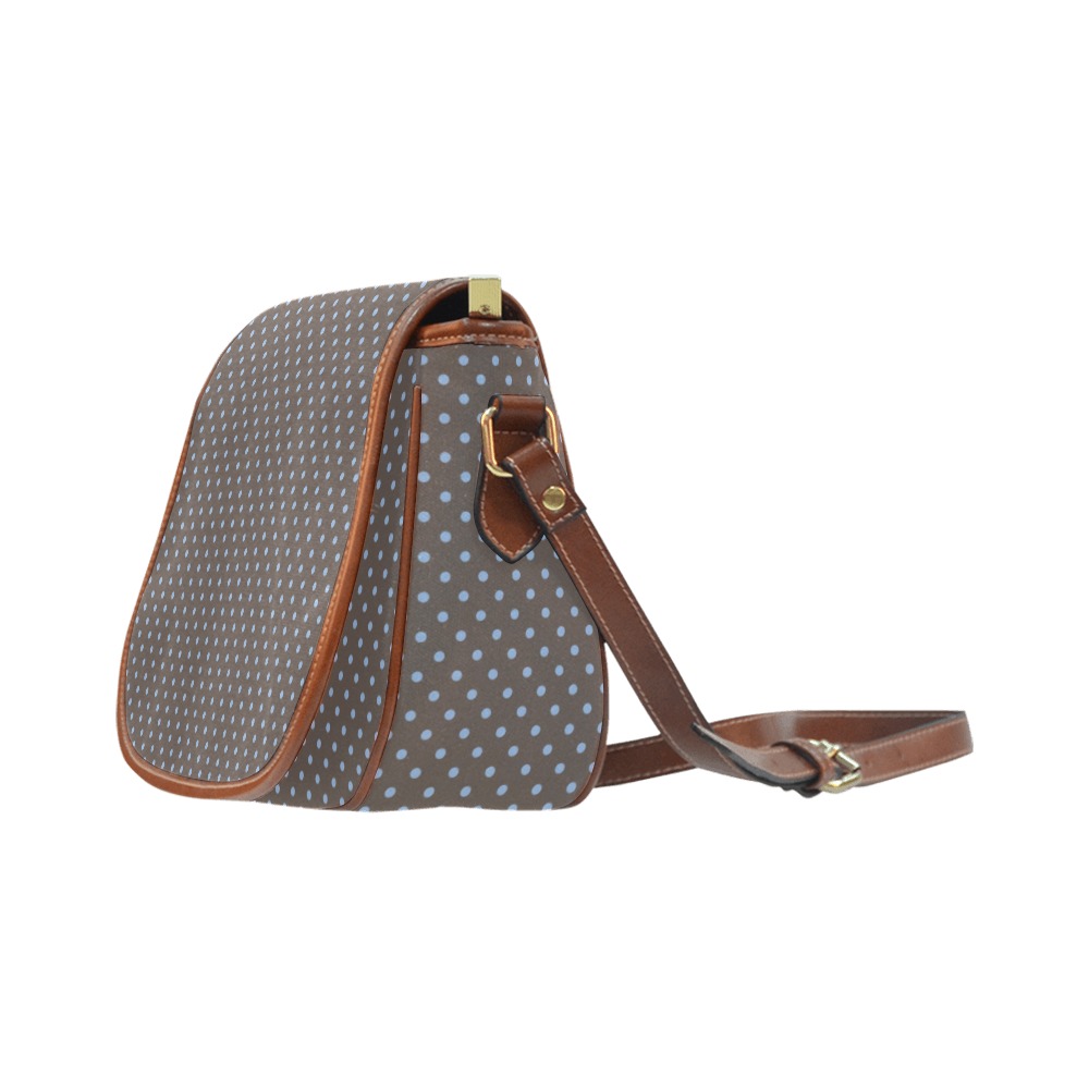 Chocolate Brown with Blue Dots Saddle Bag/Large (Model 1649)