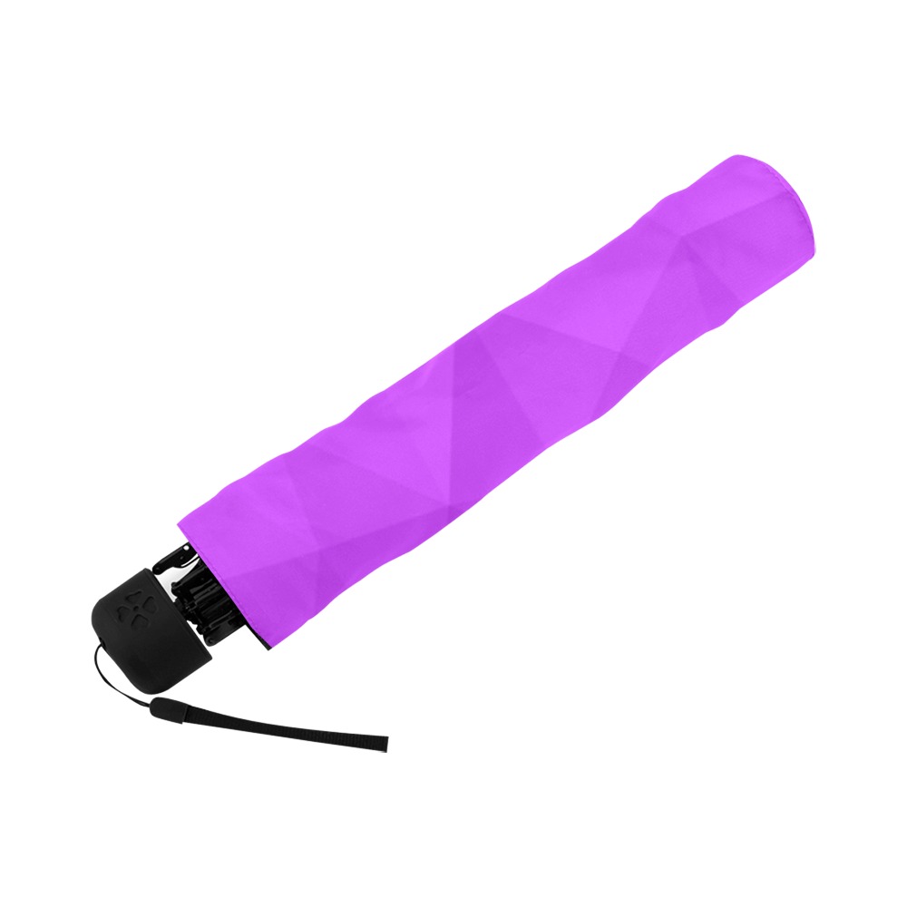 Purple gradient geometric mesh pattern Anti-UV Foldable Umbrella (U08)