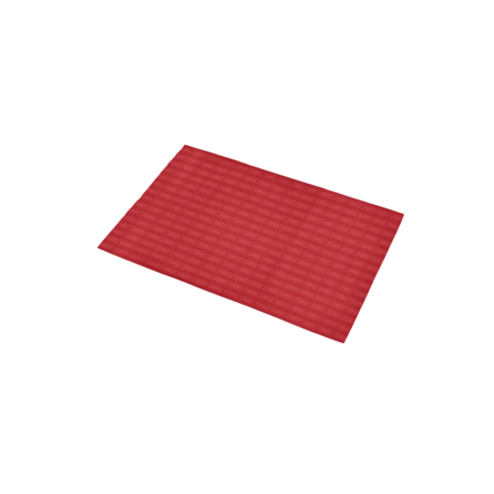 red repeating pattern Bath Rug 16''x 28''