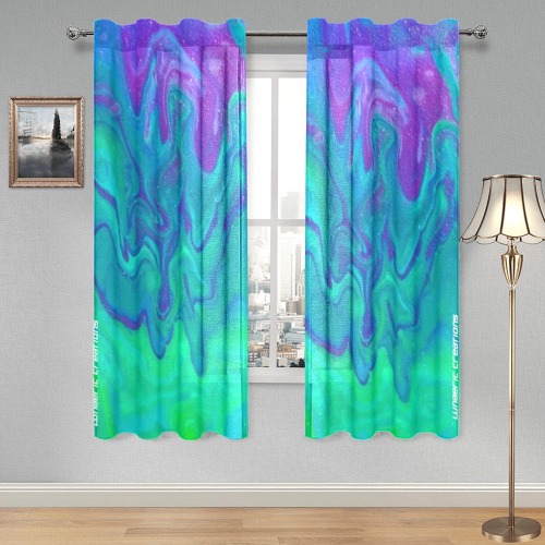 Acid Drip Curtains Gauze Curtain 28"x63" (Two-Piece)