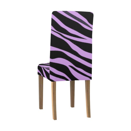 Lavender Zebra Stripes Removable Dining Chair Cover