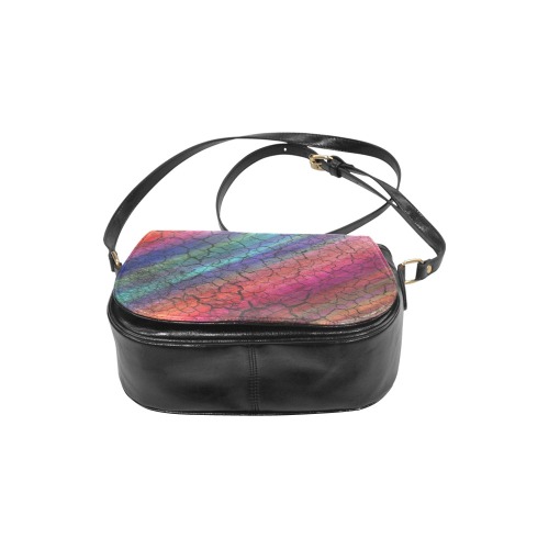 Abstract colorful Classic Saddle Bag/Large (Model 1648)