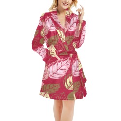Elegant Fall Leaves Women's All Over Print Night Robe