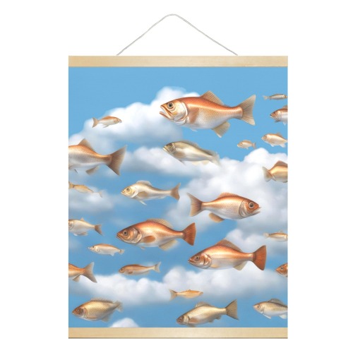 Raining Fish Hanging Poster 16"x20"