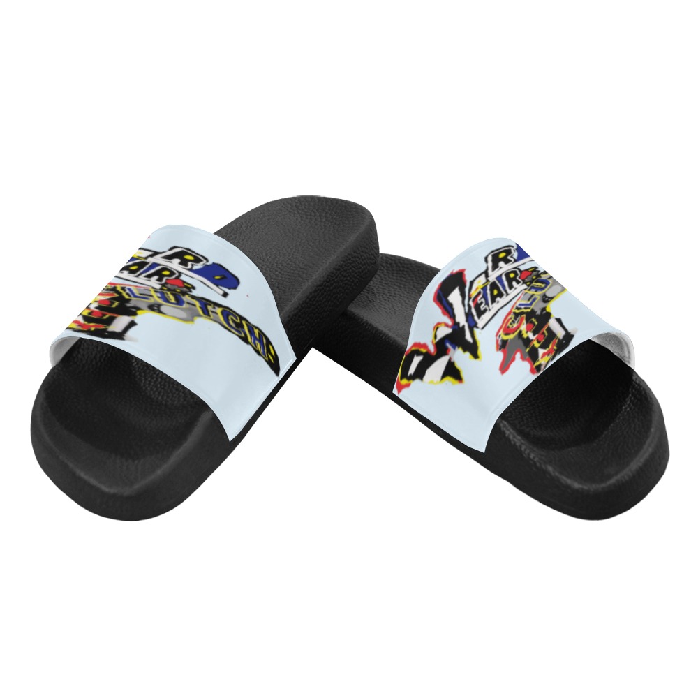 WD.WR.LOGO.SKYBLU Men's Slide Sandals (Model 057)