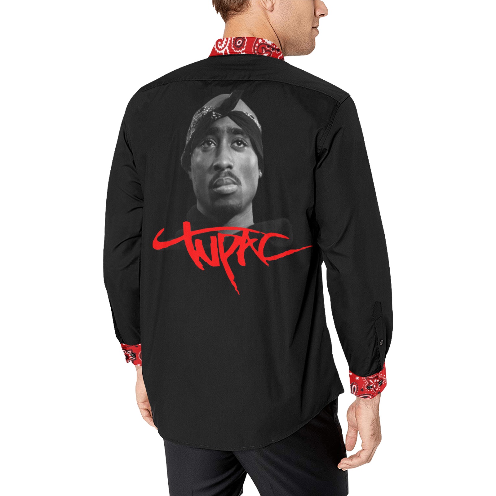 Tupac Tribute Men's All Over Print Casual Dress Shirt (Model T61)