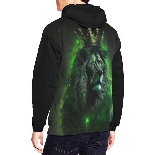 Black and green 0_cleanup All Over Print Hoodie for Men (USA Size) (Model H13)