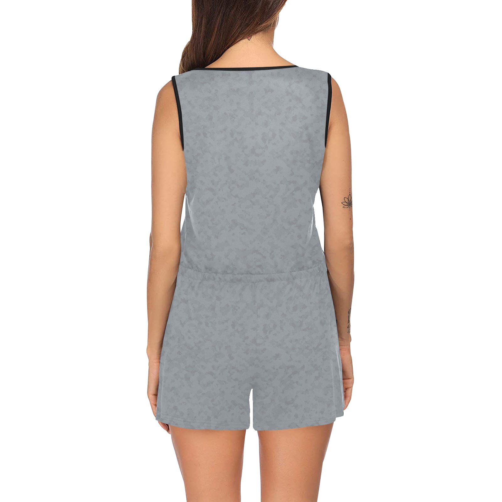 Aircraft gray All Over Print Short Jumpsuit
