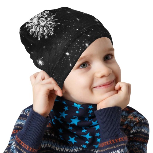 Mystic Sun, Moon and Stars All Over Print Beanie for Kids