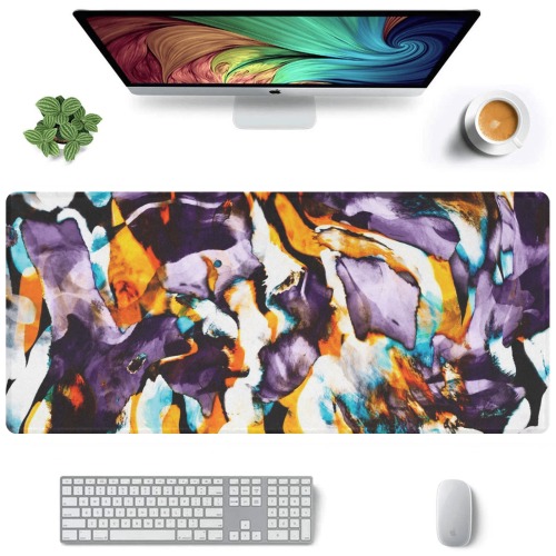 Colorful dark brushes abstract Gaming Mousepad (35"x16")