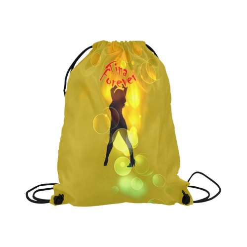 Tina Forever Pop Art by Nico Bielow Large Drawstring Bag Model 1604 (Twin Sides)  16.5"(W) * 19.3"(H)