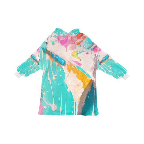 Sweet icecream. Pastel colors. Cool abstract art. Blanket Hoodie for Kids