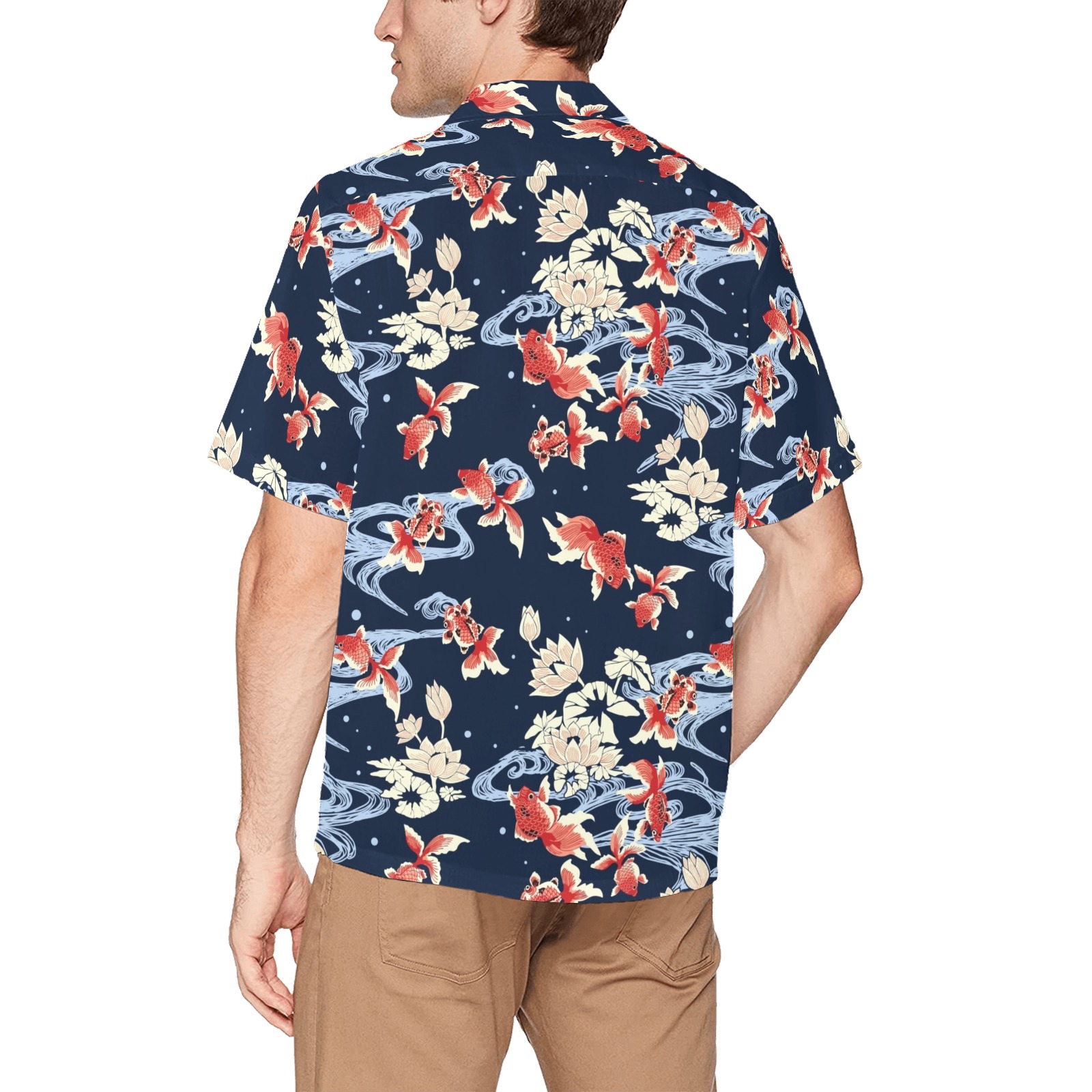 KOI FISH 002 Hawaiian Shirt with Chest Pocket (Model T58)
