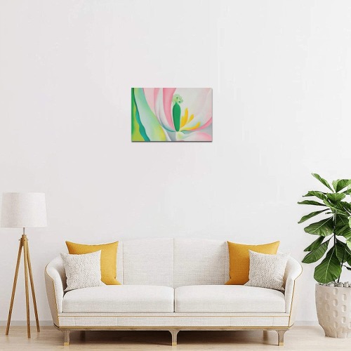 Georgia O'Keeffe - Pink Tulipe Frame Canvas Print 12"x8"