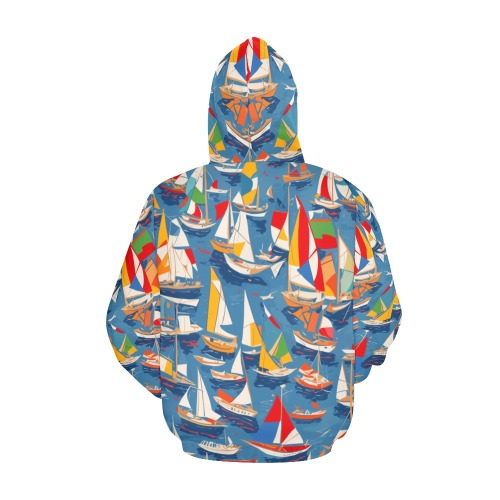 Sailboats. Cool fantasy colorful abstract art. All Over Print Hoodie for Men (USA Size) (Model H13)