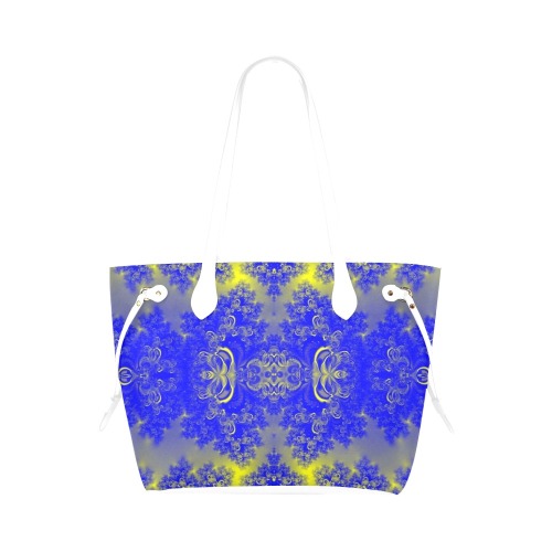 Sunlight and Blueberry Plants Frost Fractal Clover Canvas Tote Bag (Model 1661)