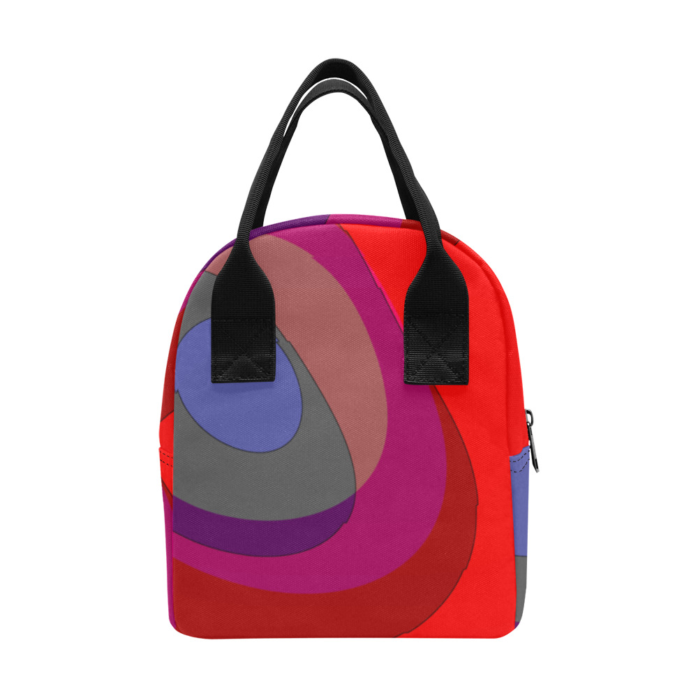 Red Abstract 714 Zipper Lunch Bag (Model 1689)