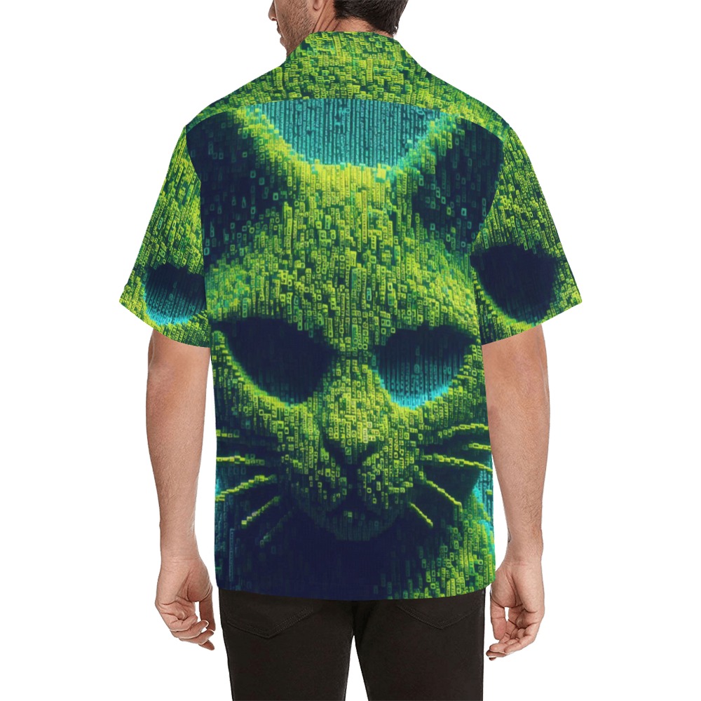 3D cat Hawaiian Shirt (Model T58)