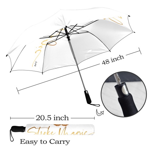 Stroke Magic white umbrella Semi-Automatic Foldable Umbrella (Model U12)
