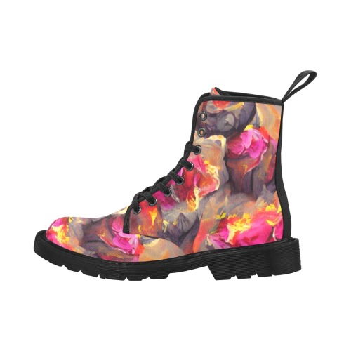 volcanic_roses_TradingCard Martin Boots for Women (Black) (Model 1203H)