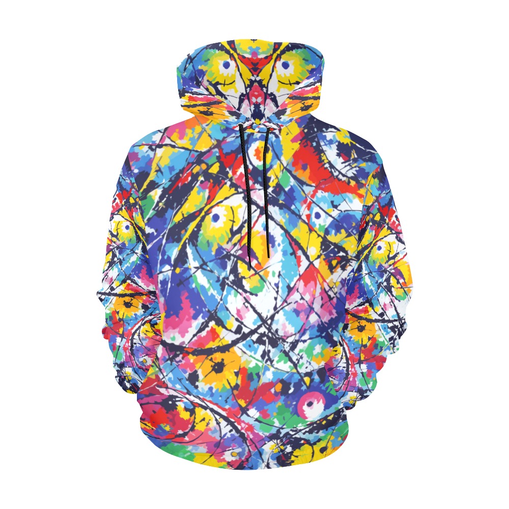 Chic abstract tie-dye art. Cool colors and lines. All Over Print Hoodie for Women (USA Size) (Model H13)