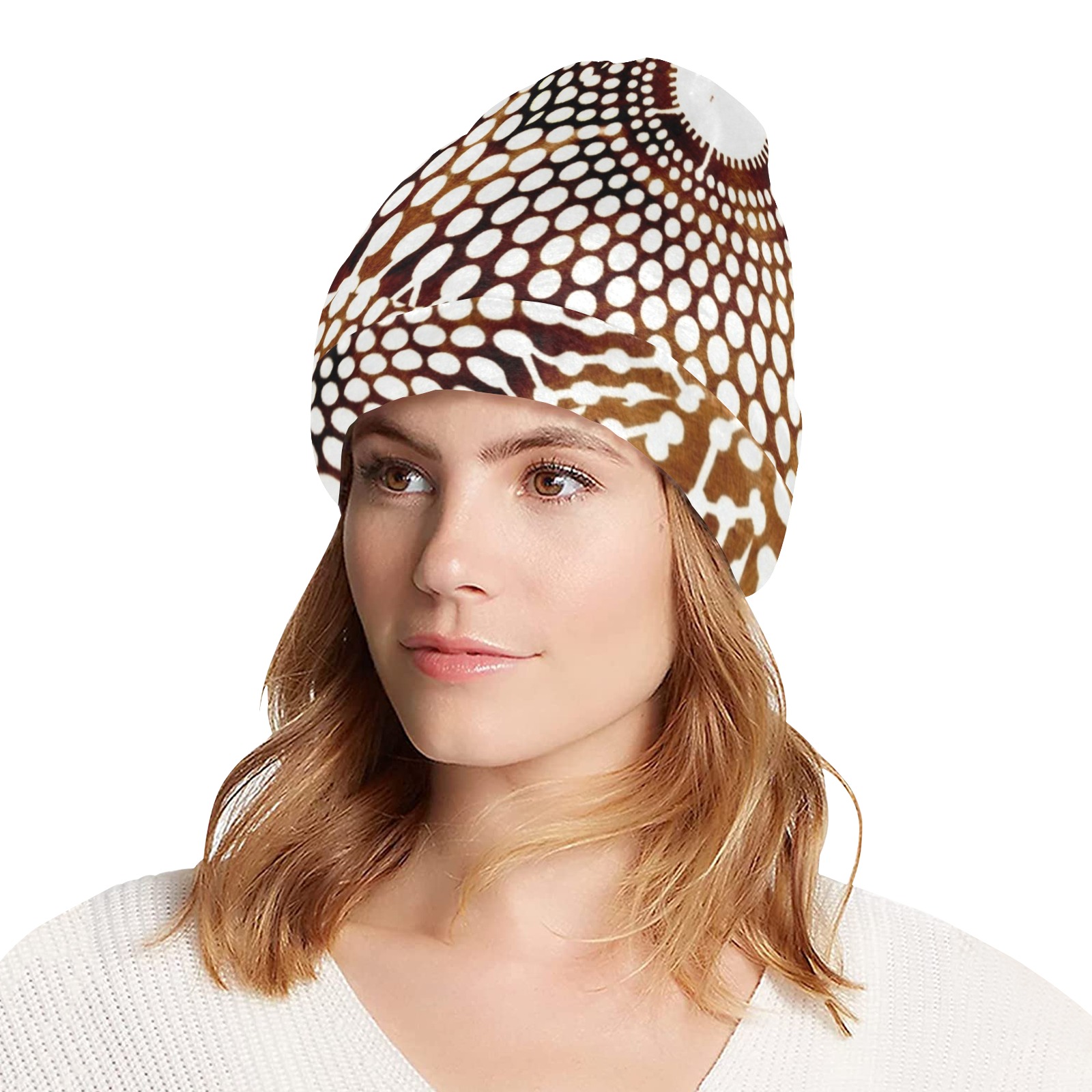AFRICAN PRINT PATTERN 4 All Over Print Beanie for Adults