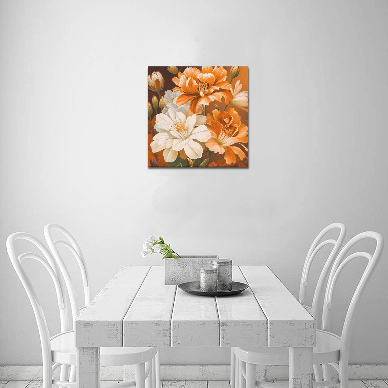 April Showers bring May Flowers Upgraded Canvas Print 16"x16"