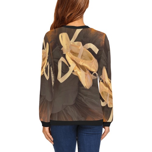 Pointe Shoes All Over Print Crewneck Sweatshirt for Women (Model H18)