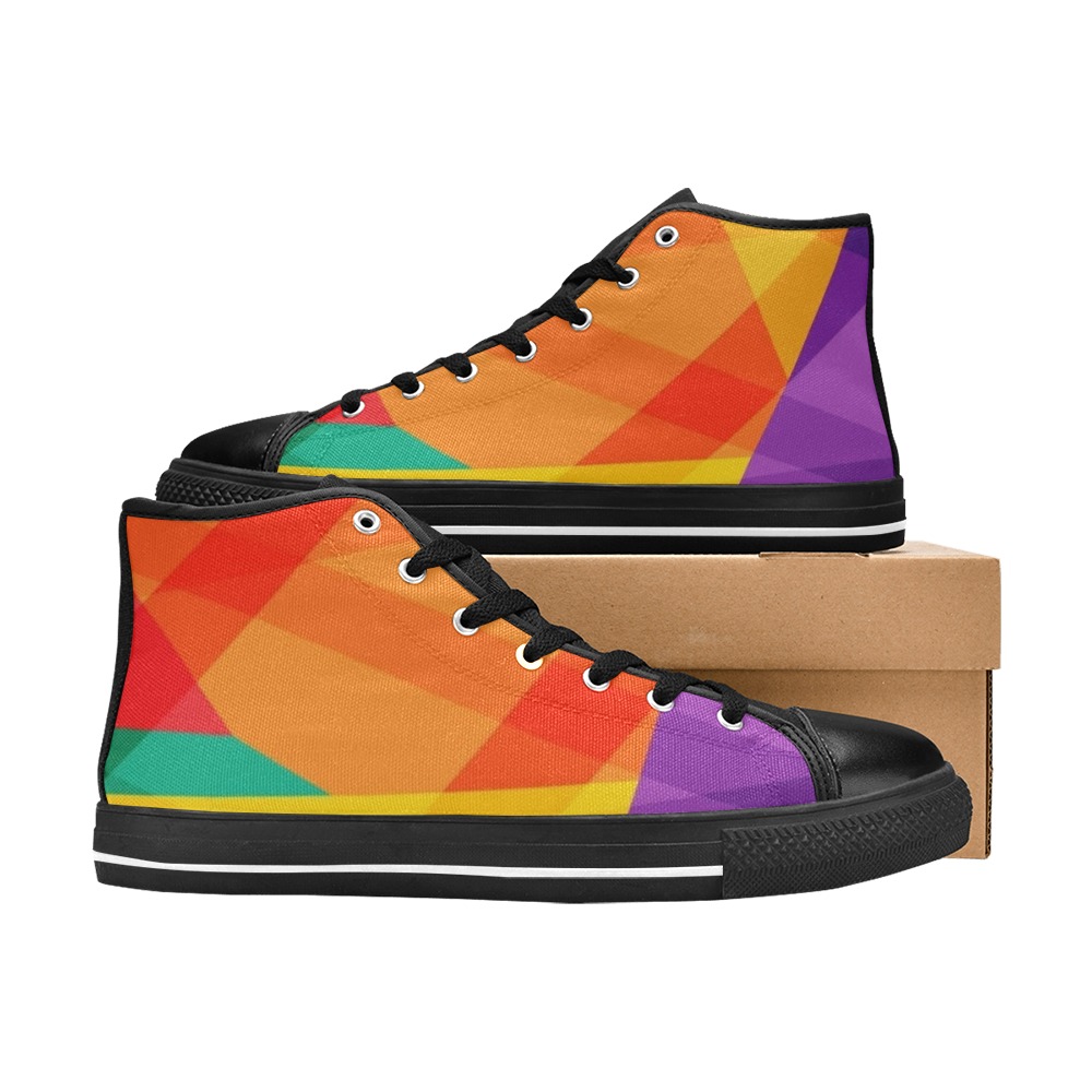 Color block High Top Canvas Shoes for Kid (Model 017)