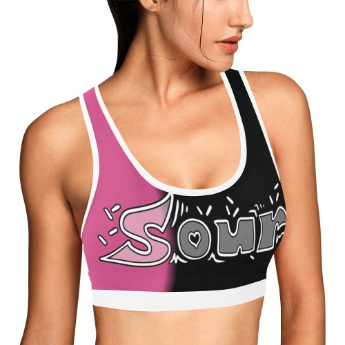 SourPunk Athletic Bra Women's All Over Print Sports Bra (Model T52)