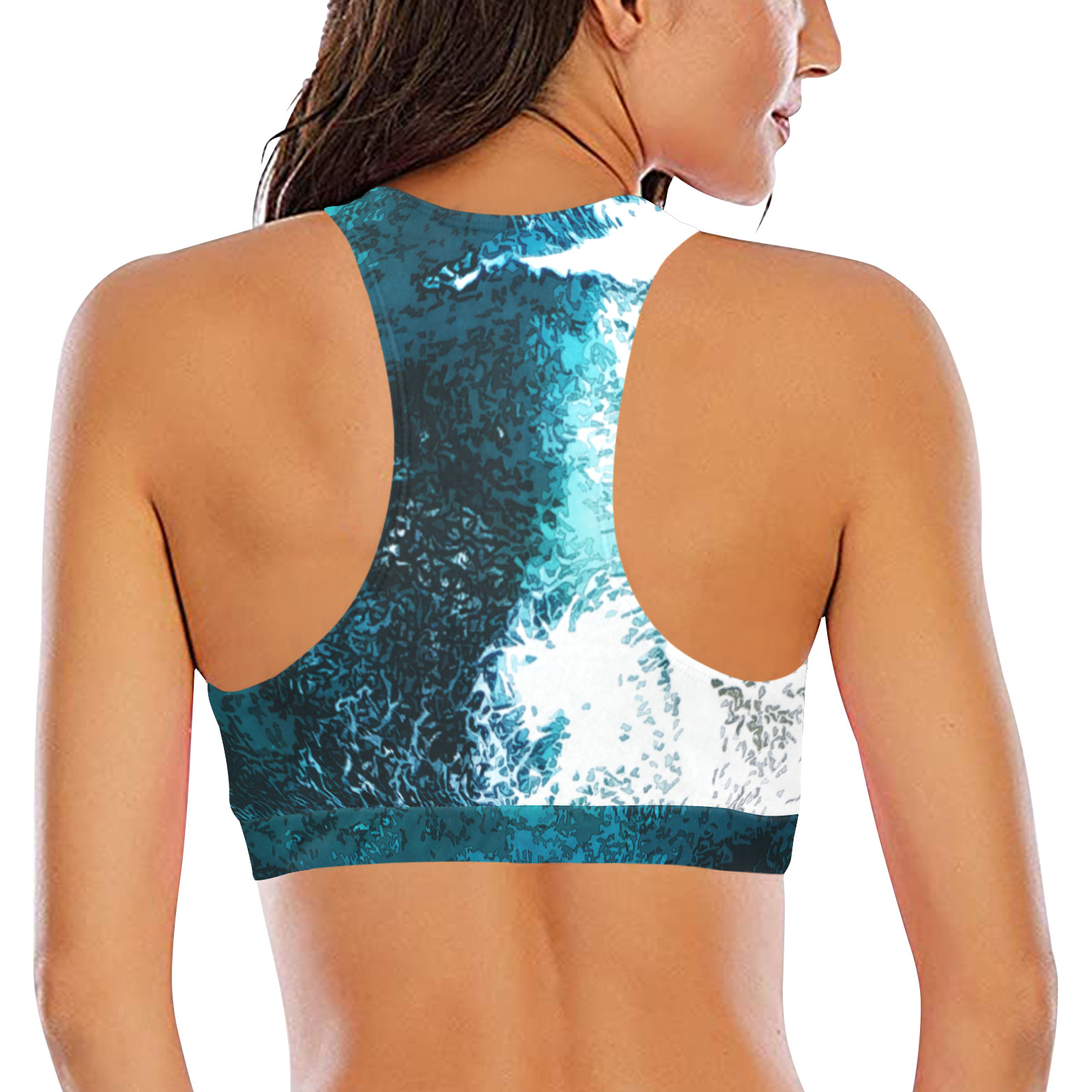 Ocean And Beach Crop Bikini Top (Model S21)