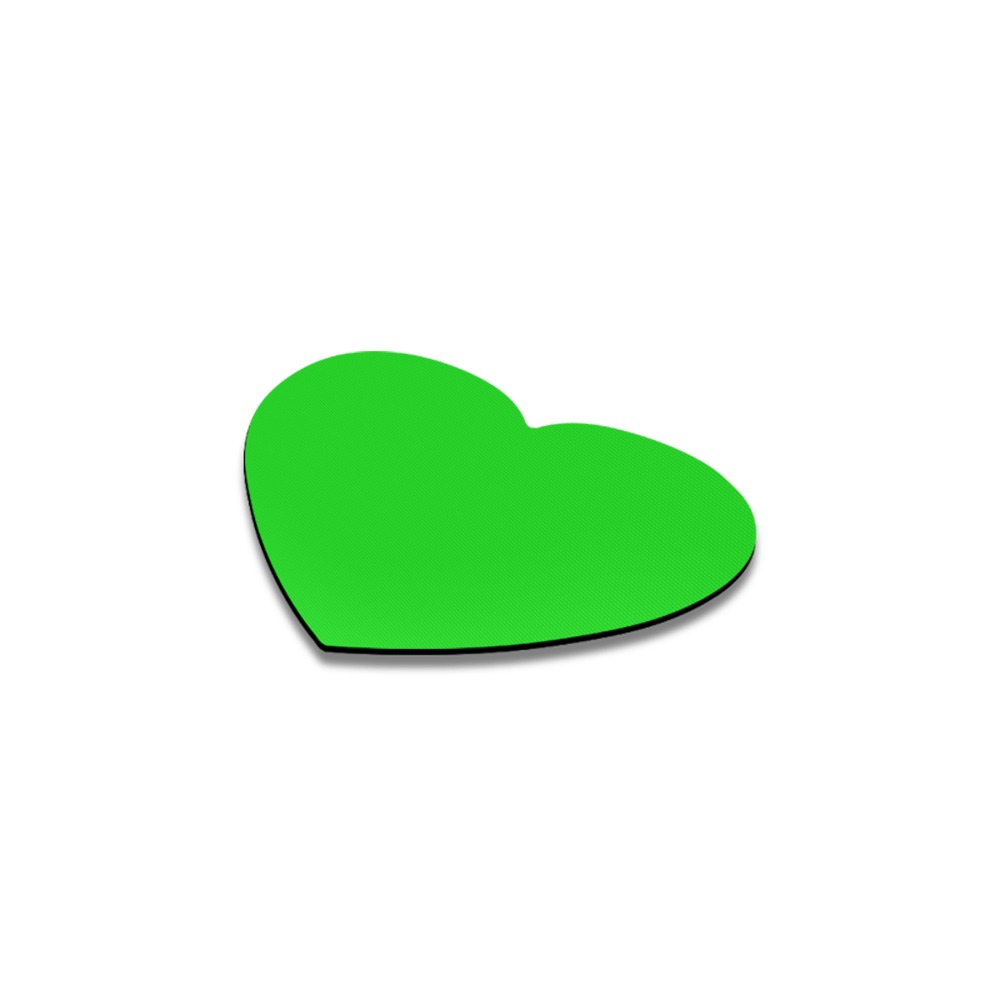 Merry Christmas Green Solid Color Heart Coaster