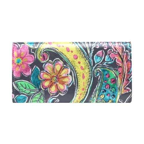 Paisley #1 Women's Flap Wallet (Model 1707)