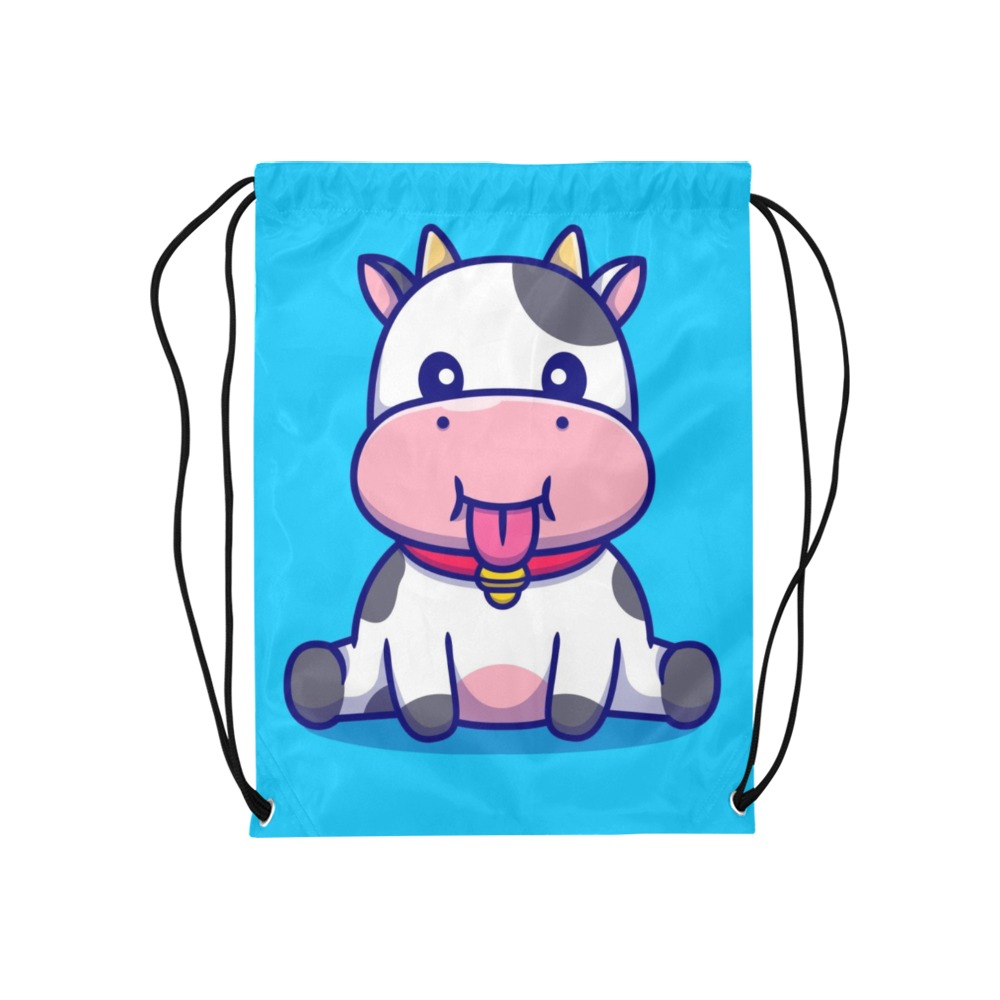 Adorable Cow Drawstring Bag Medium Drawstring Bag Model 1604 (Twin Sides) 13.8"(W) * 18.1"(H)