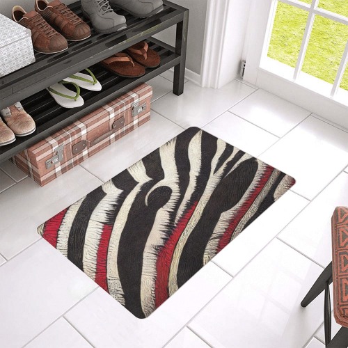 zebra print 2 Doormat 24"x16" (Black Base)