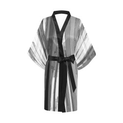 Greyscale Abstract B&W Art Kimono Robe