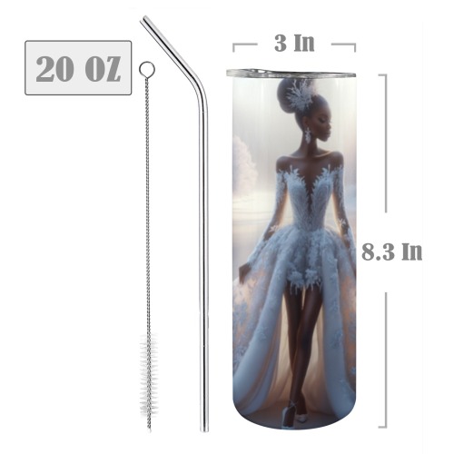 Enchanted Elegance: The Winter Wonderland Princess 20oz Tall Skinny Tumbler with Lid and Straw