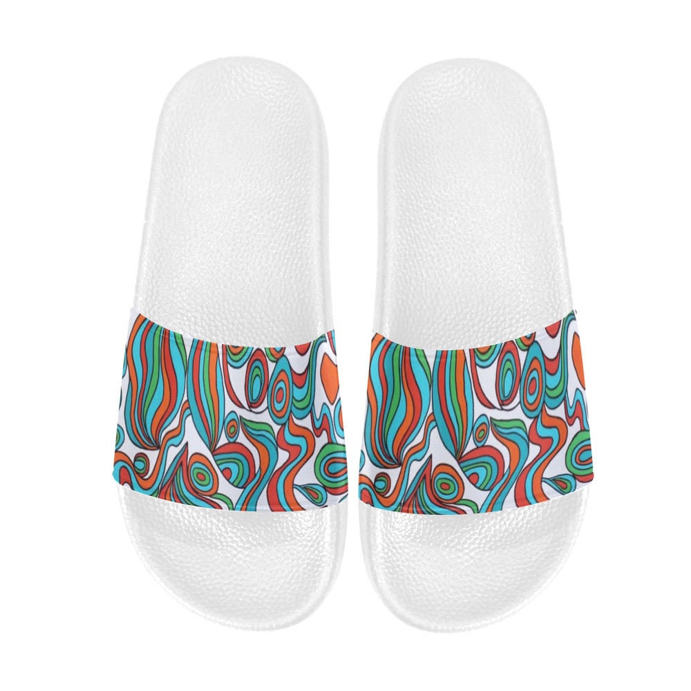 Caribbean White Women's Slide Sandals (Model 057)
