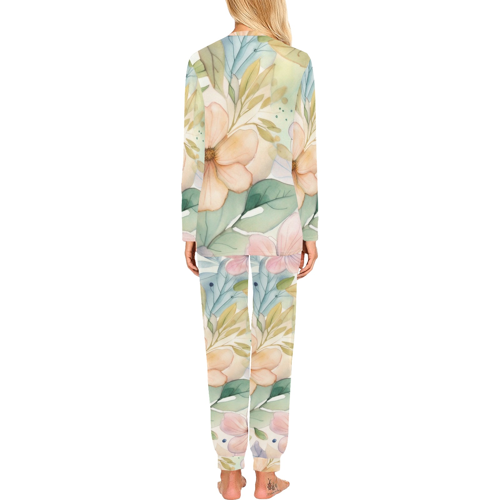Watercolor Floral 1 Women's All Over Print Pajama Set