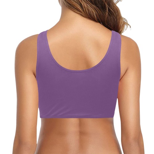 Solid Colors Purple Chest Bowknot Bikini Top (Model S33)