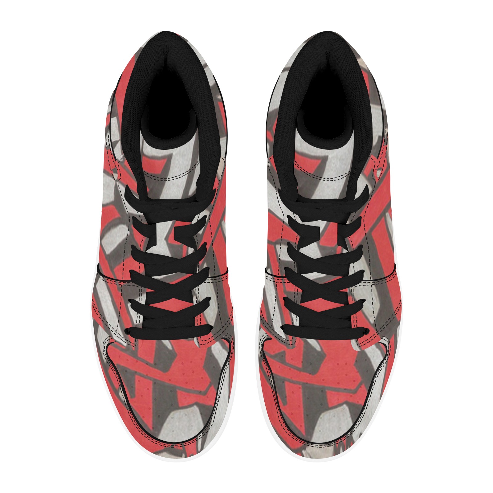 Ruby Graffiti Men's High Top Sneakers (Model 20042)