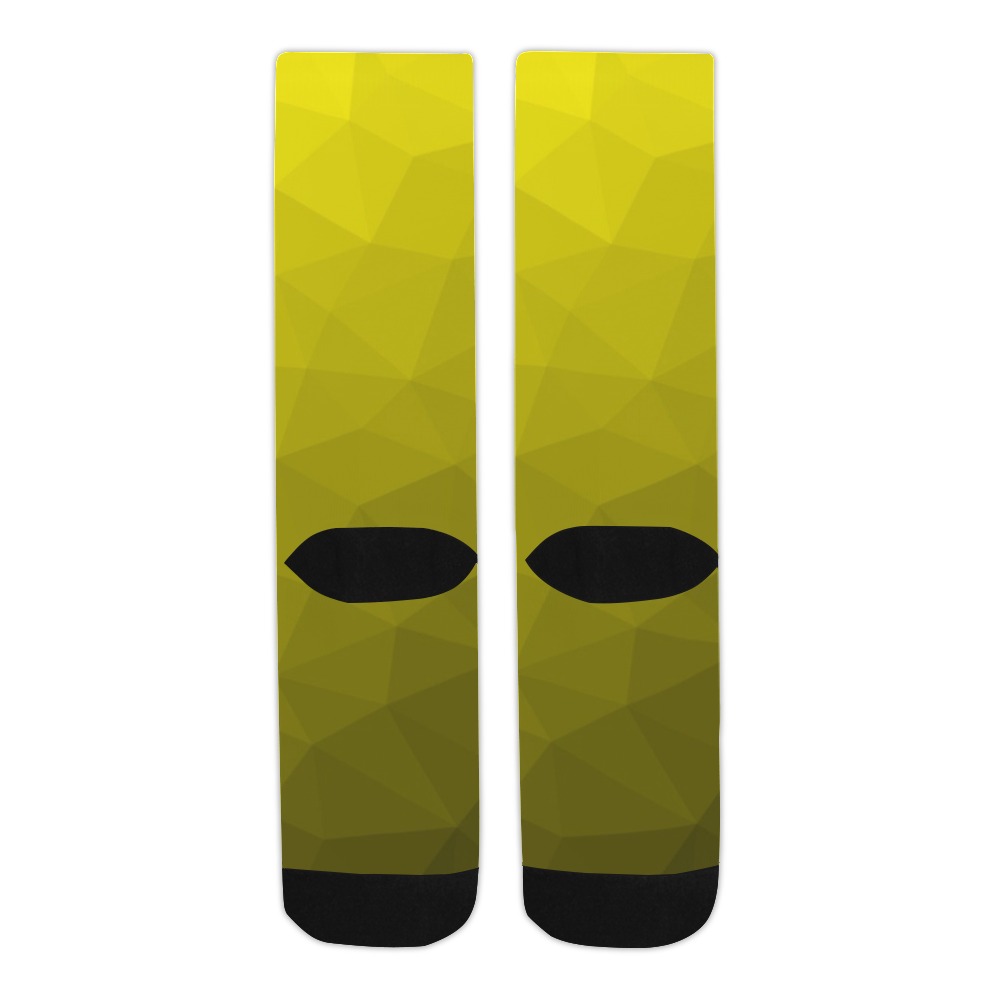 Yellow gradient geometric mesh pattern Trouser Socks
