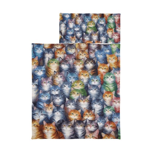 Charming pattern of colorful cat animals cool art. Kids' Sleeping Bag