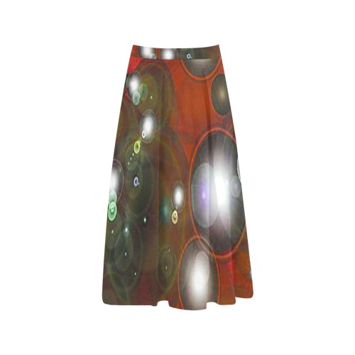 red bubble 2 Mnemosyne Women's Crepe Skirt (Model D16)