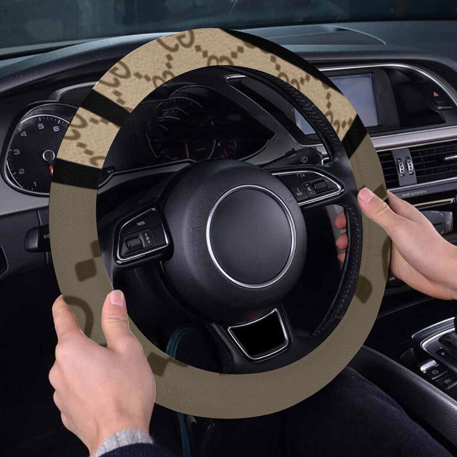 Luxury Brands (24) wheel cover Steering Wheel Cover with Anti-Slip Insert