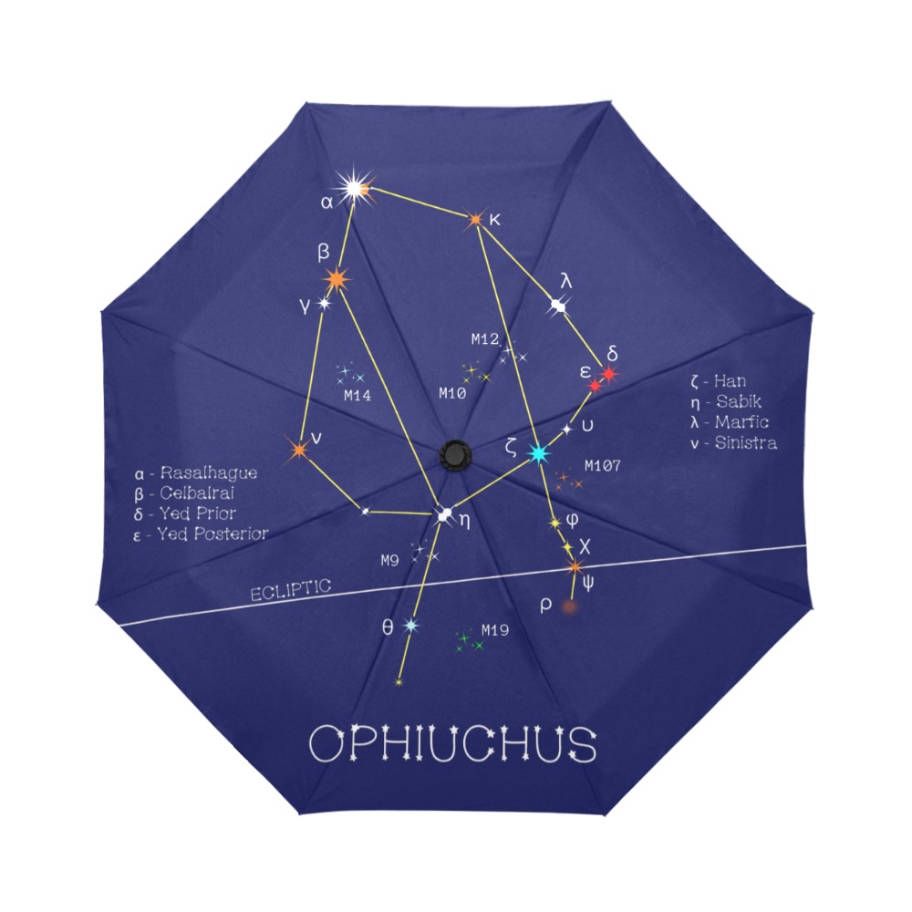Zodiac constellation Ophiuchus or Snake Bearer AutoFoldable Umbrella