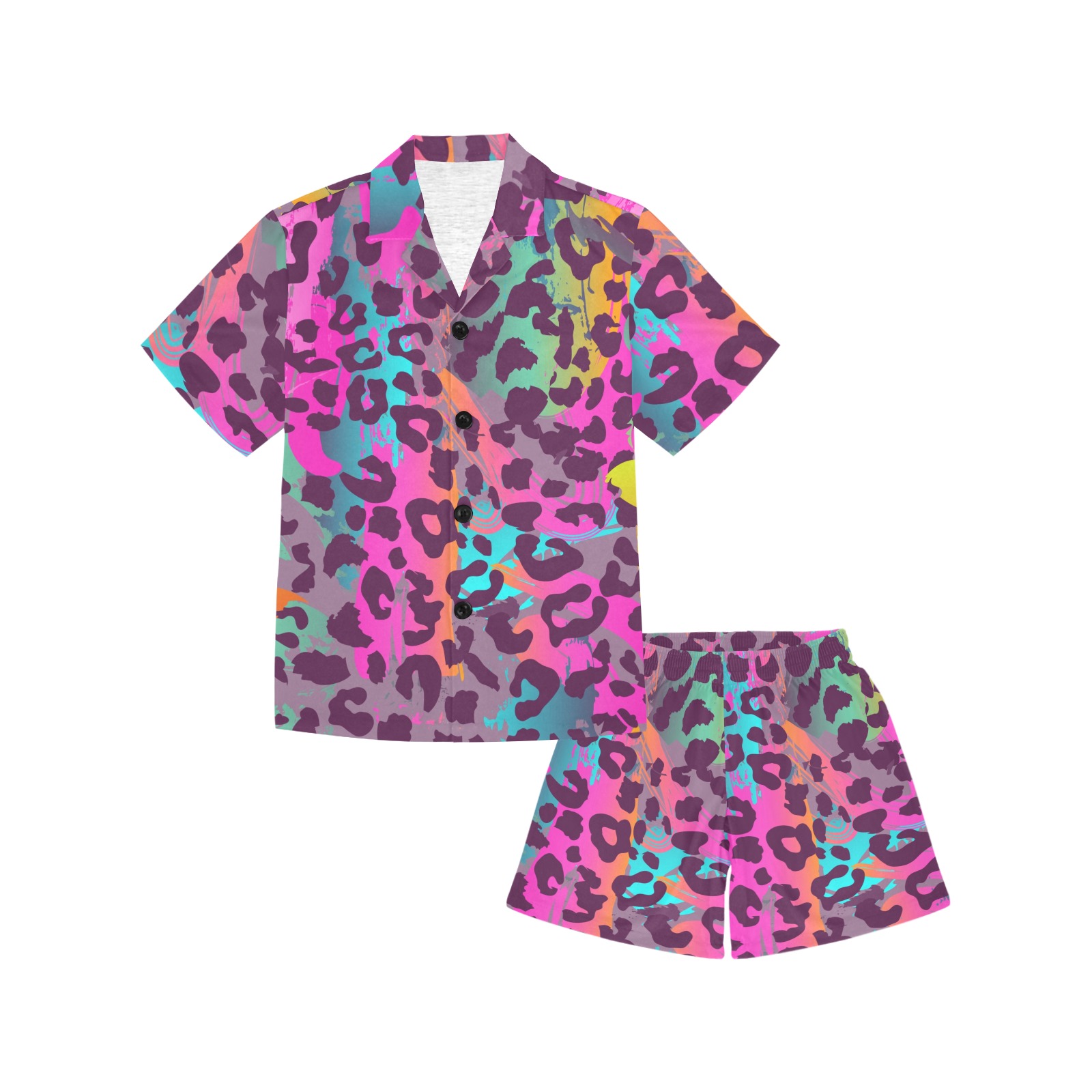 bb nmkk4 Big Girls' V-Neck Short Pajama Set